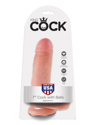 Большой фаллоимитатор на присоске 7 дюймов из серии King Cock Hustler.kz Большой фаллоимитатор на присоске 7 дюймов из серии King Cock от sex shop Hustler