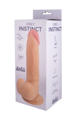 Гибкий фаллос реалистик Obey Instinct (длина 20,2 см, толщина 3,8 см) от sex shop Hustler
