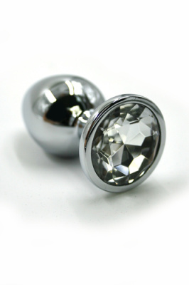 Металлическая пробка анальная с кристалом (большая) от sex shop Hustler