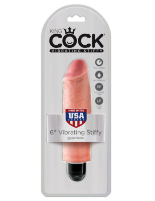 Реалистичный вибратор 6 дюймов King Cock Vibrating Stiffy от sex shop Hustler