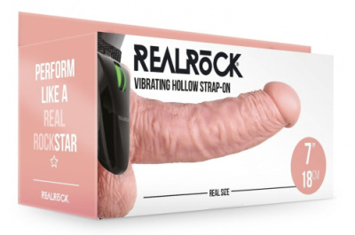 Полый фаллопротез с вибрацией RealRock, 18 см от sex shop Hustler