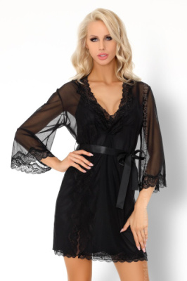 Прозрачный пеньюар, сорочка с кружевом и трусики Mirabella от sex shop Hustler