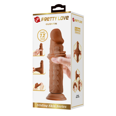 Фаллоимитатор со скользящей кожей и хребтом Quentin, 18,4 см от sex shop Hustler