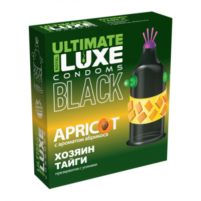 Презерватив черный с рельефом Luxe ULTIMATE Хозяин тайги (абрикос) от sex shop Hustler