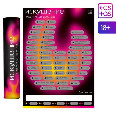 Интимная игра Искушение - плакат для пар со скретч-слоем, А3 от sex shop Hustler