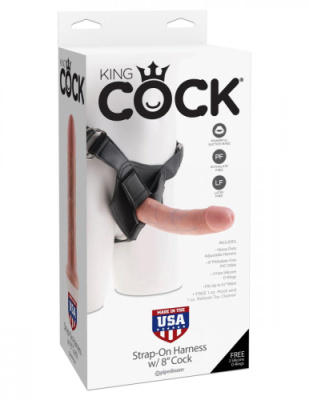 Страпон Strap-on Harness 8" King Cock трусики и фаллоc от sex shop Hustler