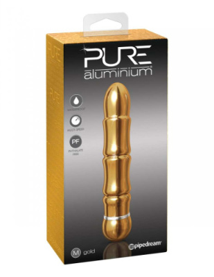 Вибратор Gold medium - рельефный золотистый от sex shop Hustler