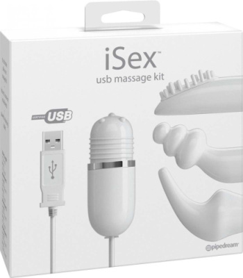 Вибромассажер с насадками на проводе USB massage kit от sex shop Hustler