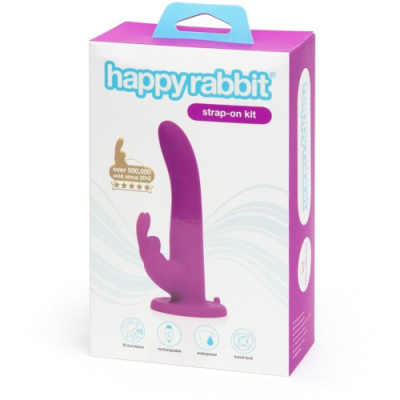 Вибратор кролик на присоске + трусики для страпона – набор от Happy Rabbit от sex shop Hustler