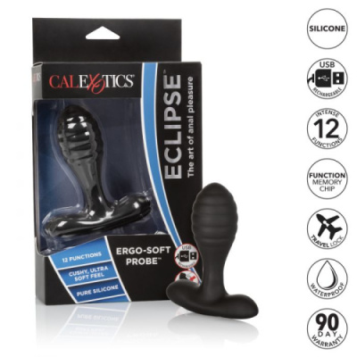 Анальная пробка с вибрацией Ultra-Soft Probe (12 режимов, мемори чип) от sex shop Hustler