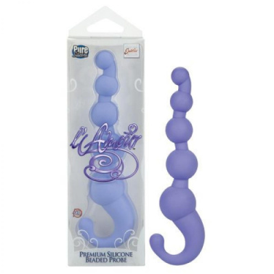 Фиалковая силиконовая пробка из звеньев L’Amour от sex shop Hustler