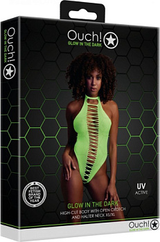 Неоновое боди Glow in the dark с открытым доступом Hustler.kz Неоновое боди Glow in the dark с открытым доступом от sex shop Hustler