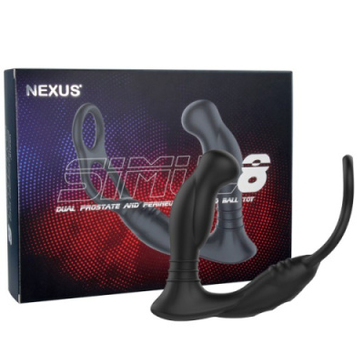 NEXUS Simul8 - Массажер простаты с кольцами на пенис и мошонку от sex shop Hustler