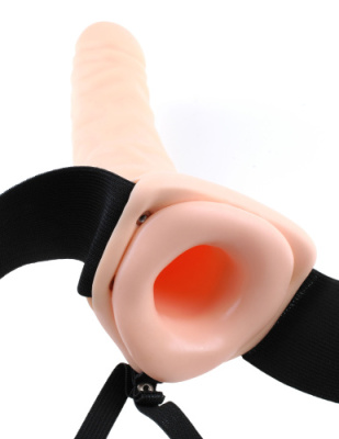 Полый страпон с вибрацией 8 дюймов от sex shop Hustler фото-4