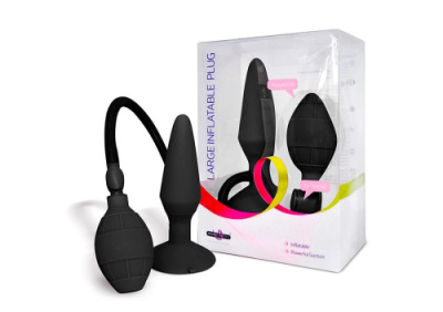 Надувная пробка анальная черная Small inflatable butt plug от sex shop Hustler