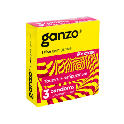 Презервативы Ganzo Extase, точечно-ребристые от sex shop Hustler