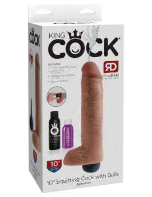 Большой фаллоимитатор с имитацией эякуляции King Cock 10" от sex shop Hustler