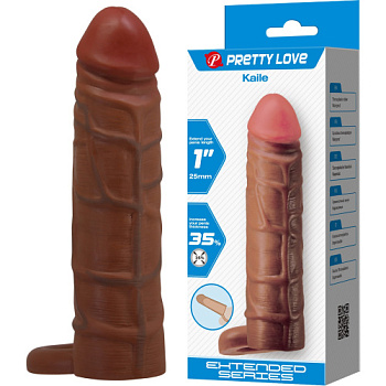 Насадка на член с кольцом на мошонку Kaile (+2,5 см в длину, 35% в диаметре) от sex shop Hustler