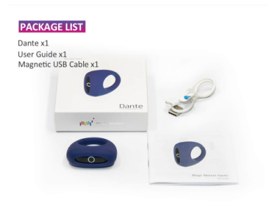 Эректильное кольцо с вибрацией Magic Dante (управление со смартфона) от sex shop Hustler