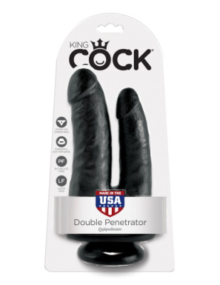 Фаллос для двойного проникновения из коллекции King Cock от sex shop Hustler