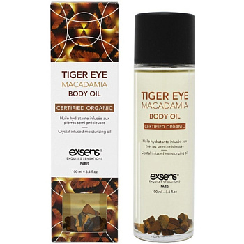 Массажное органическое масло Макадамии с кристаллами тигрового глаза от sex shop Hustler