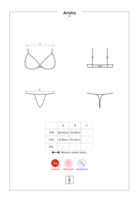 Черный комплект Arisha (сексуальные стринги и лиф) от sex shop Hustler фото-1